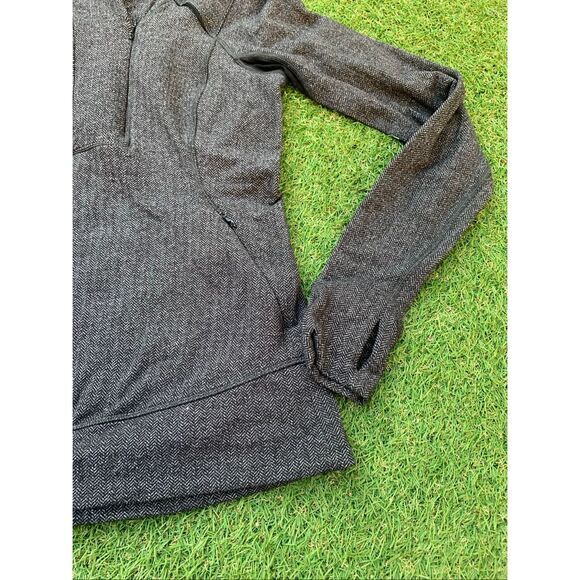 Lululemon Think Fast Heathered gray Herringbone 1/4 zip SWEATSHIRT TOP sz 4 - Picture 4 of 8